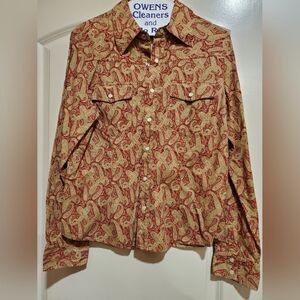 Tommy Hilfiger Red and Gold Paisley Shirt